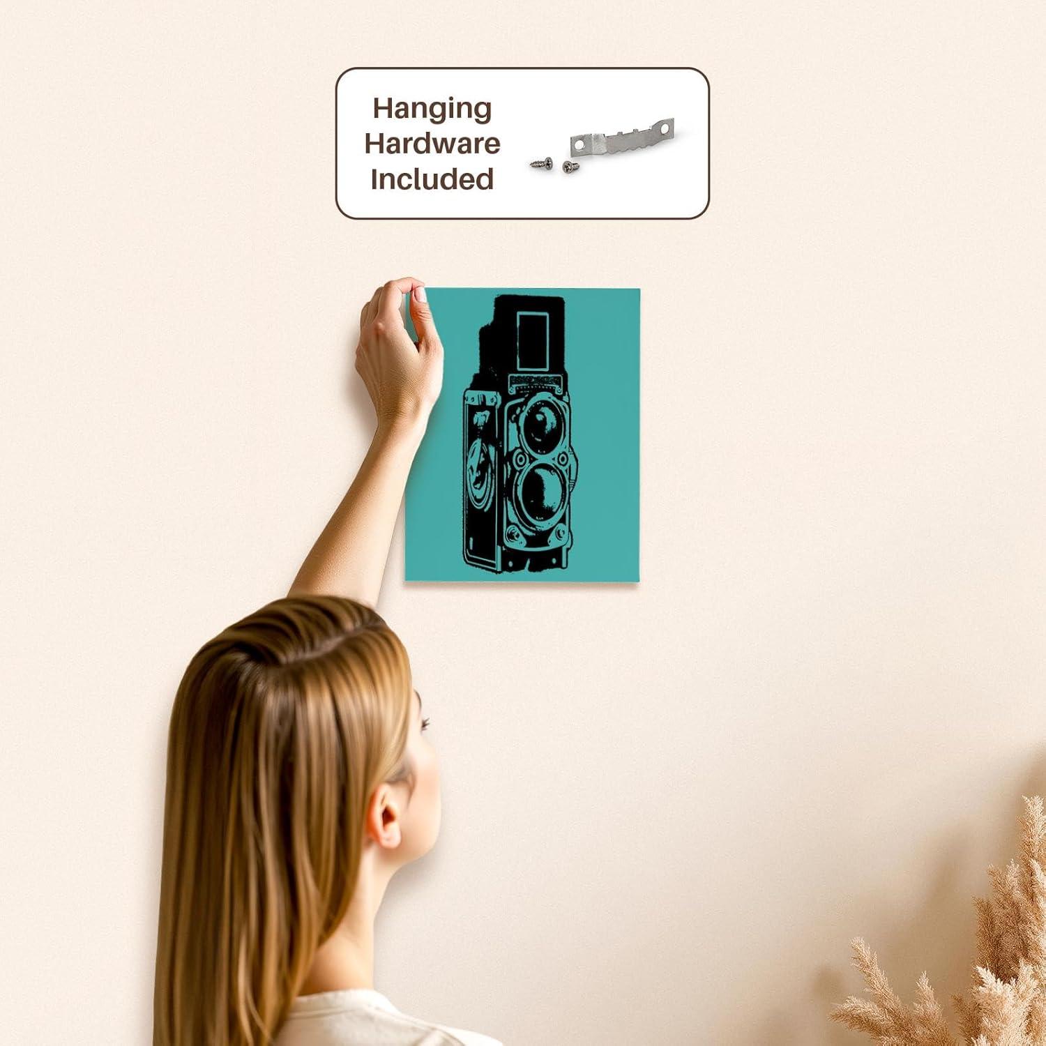 Lienzo 3dRose Cámara Vintage TLR 20.32x25.4 cm Premium