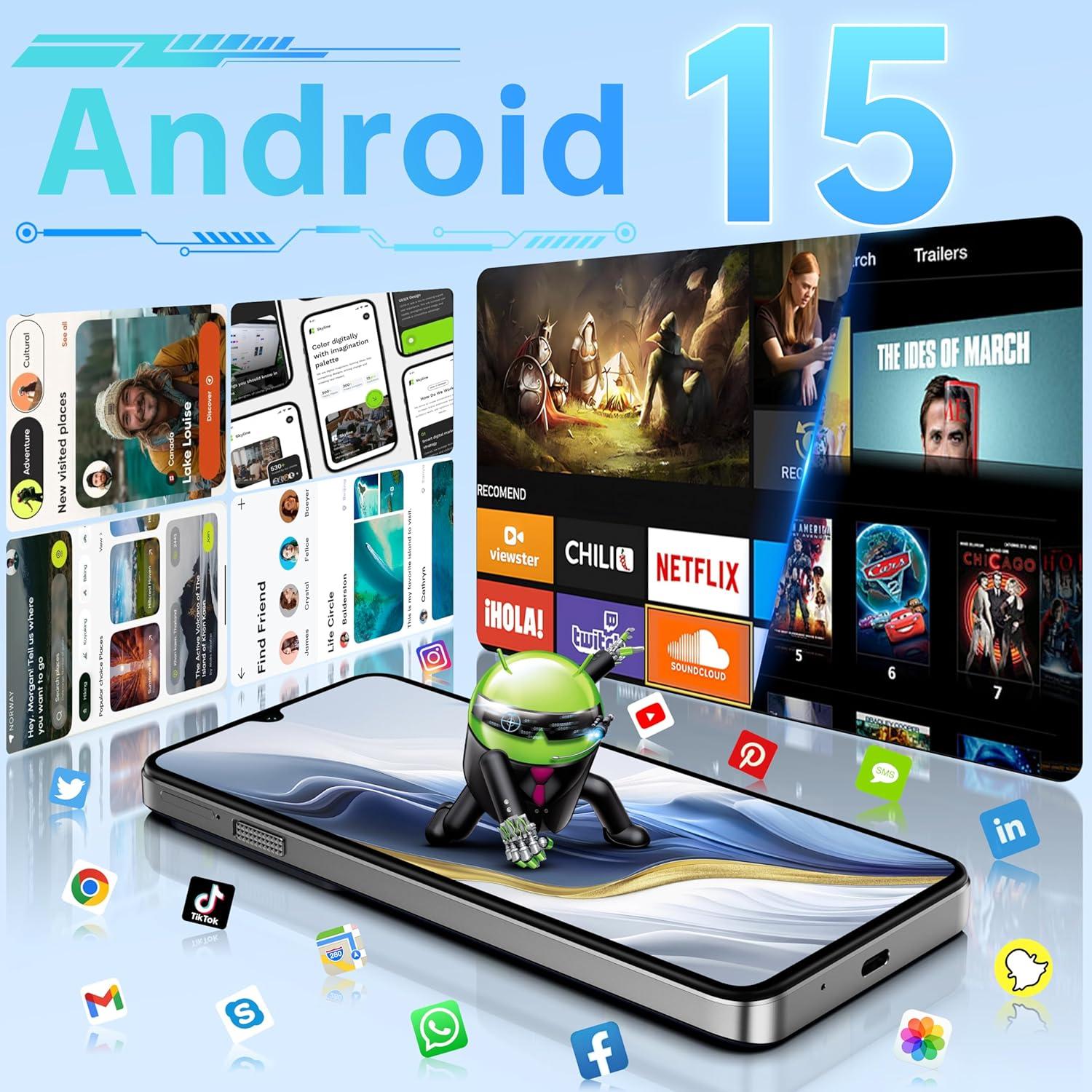 OUKITEL C60 Smartphone Android 15, 10000mAh, 16GB RAM, 128GB