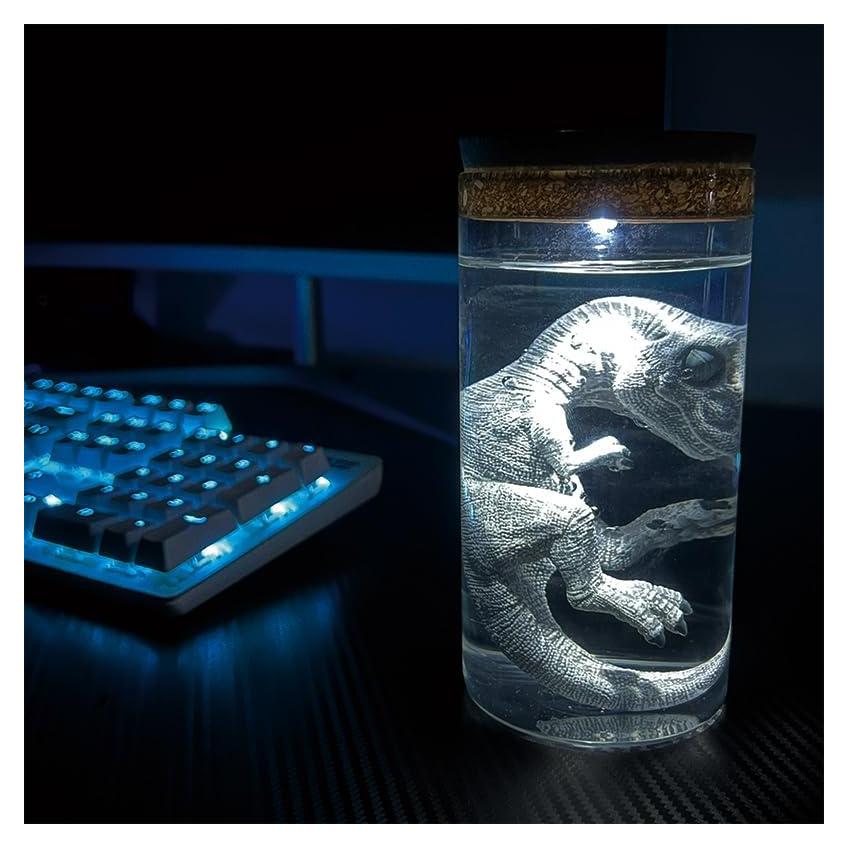 Figurita de Dinosaurio Tiranosaurio Rex en Botella de Vidrio