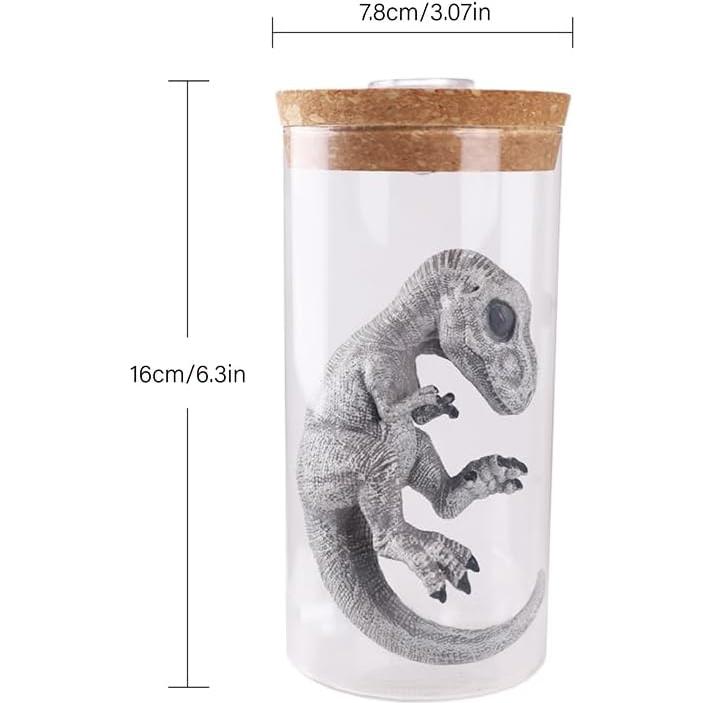 Figurita de Dinosaurio Tiranosaurio Rex en Botella de Vidrio