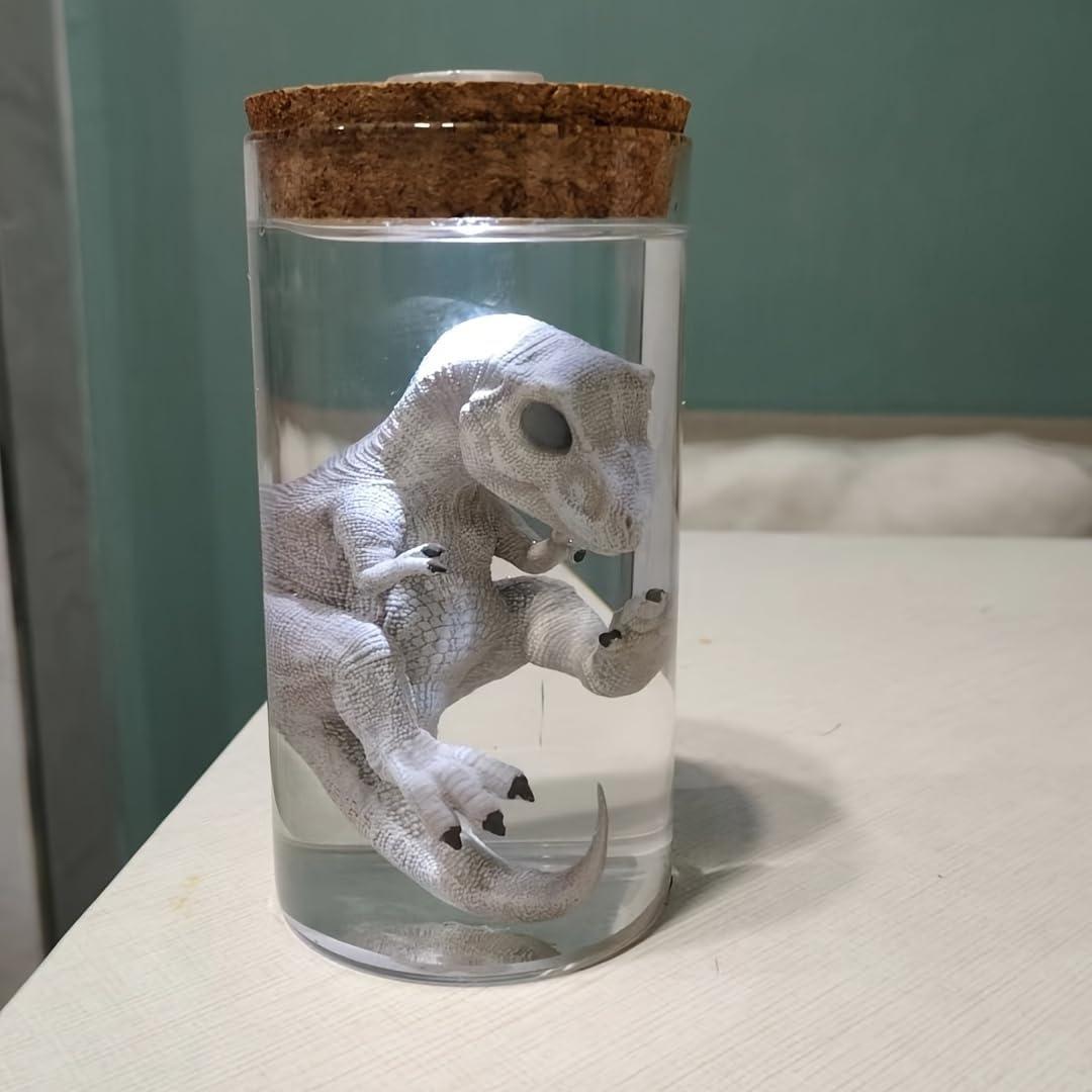 Figurita de Dinosaurio Tiranosaurio Rex en Botella de Vidrio