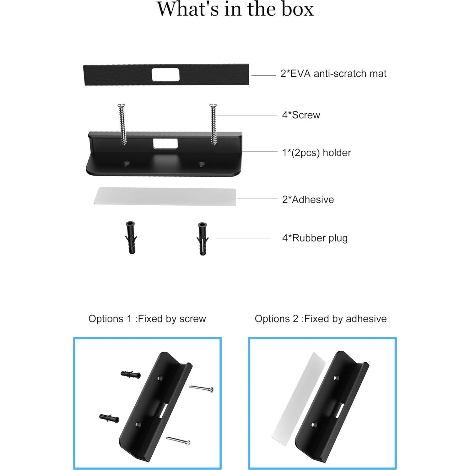 Soporte de Pared Universal para Tabletas y Teléfonos - Negro