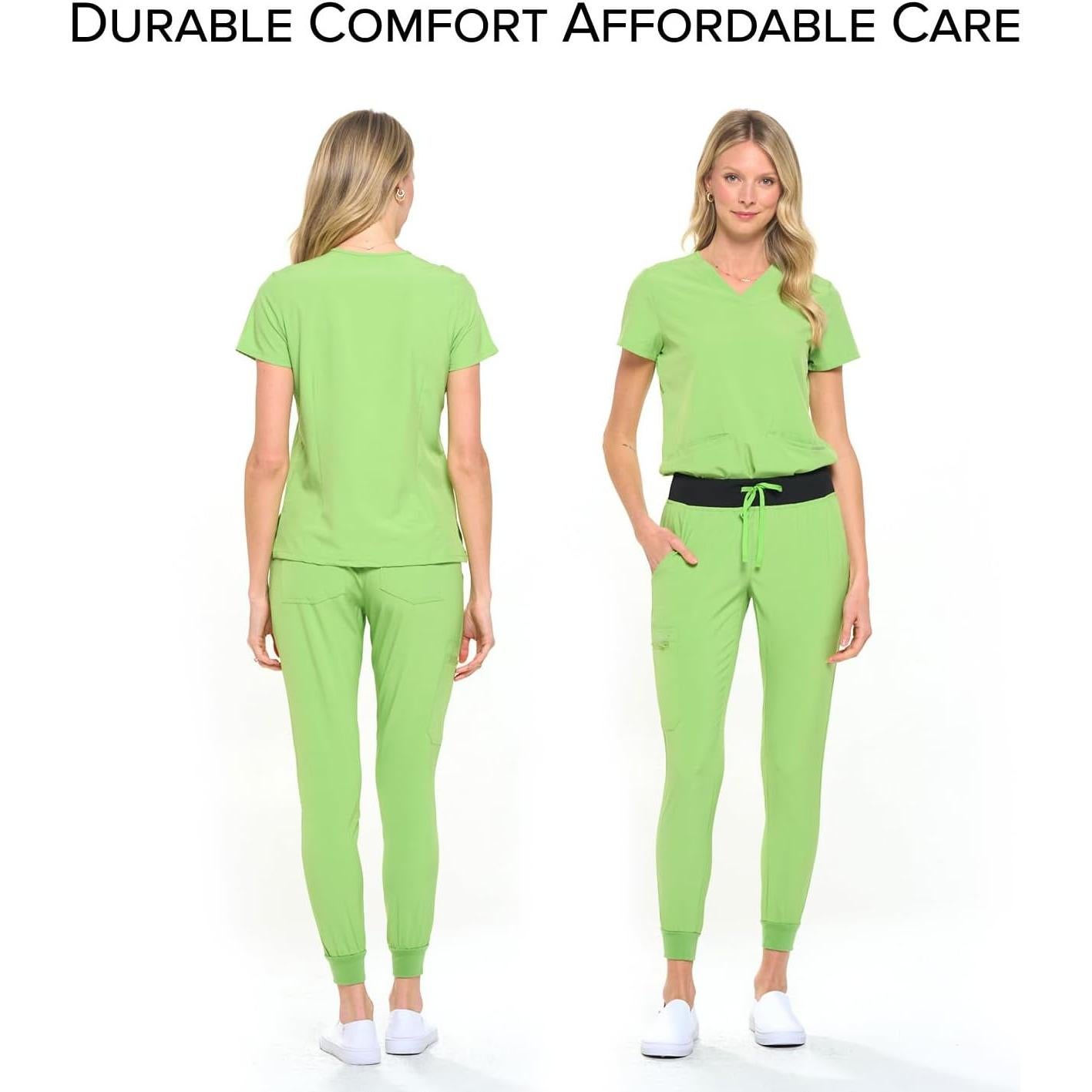 Conjunto de Uniforme Médico Dagacci® Unisex - Scrub con Cuello en V y Pantalón Jogger 8 Bolsillos