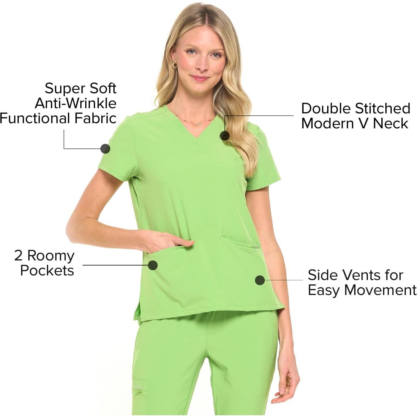 Conjunto de Uniforme Médico Dagacci® Unisex - Scrub con Cuello en V y Pantalón Jogger 8 Bolsillos