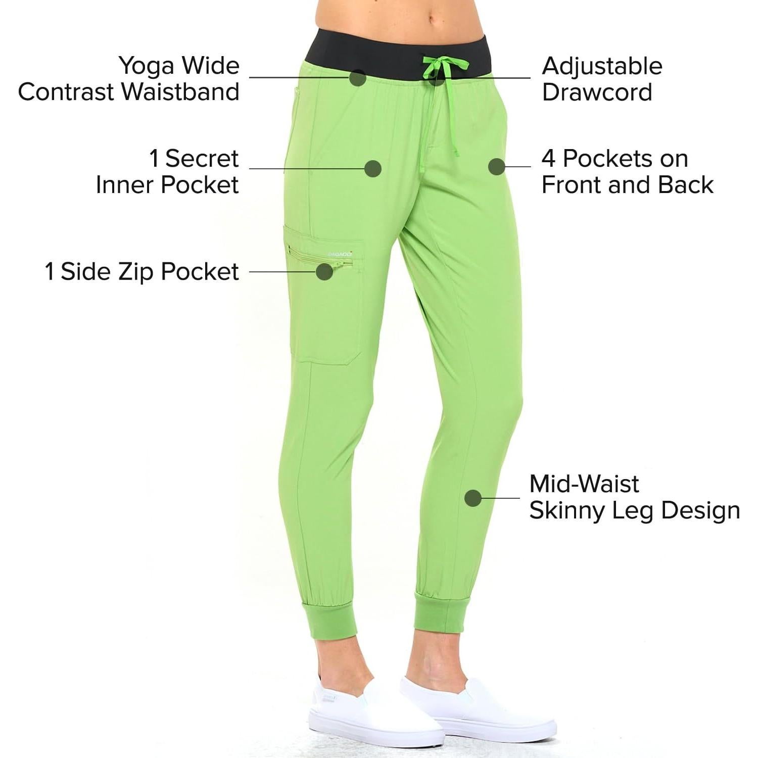 Conjunto de Uniforme Médico Dagacci® Unisex - Scrub con Cuello en V y Pantalón Jogger 8 Bolsillos