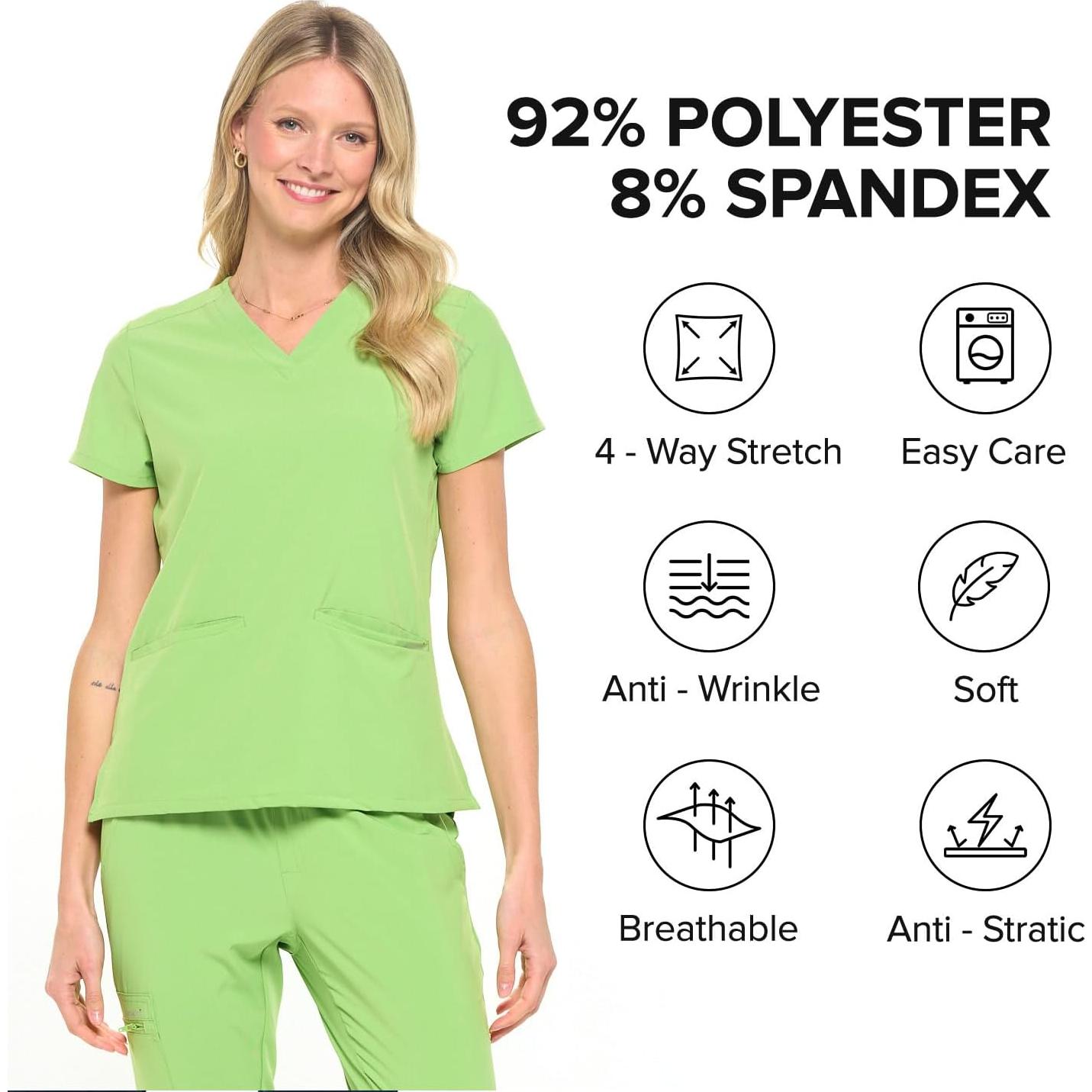 Conjunto de Uniforme Médico Dagacci® Unisex - Scrub con Cuello en V y Pantalón Jogger 8 Bolsillos