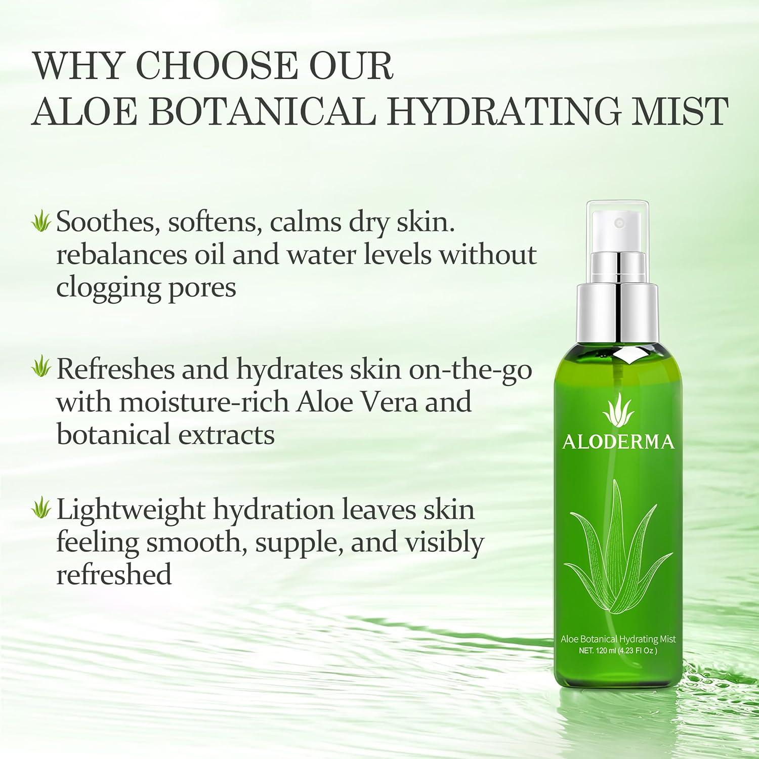 Aloderma Spray Facial Hidratante de Aloe Vera 120ml Orgánico