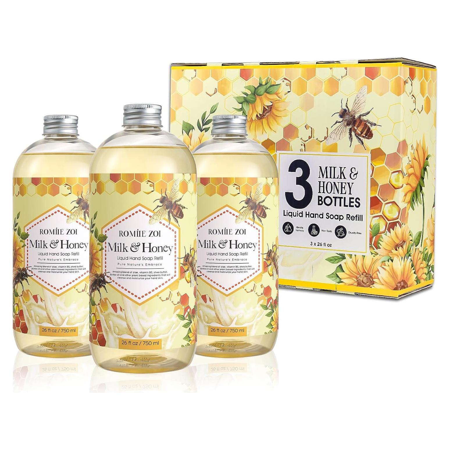 Recarga Jabón de Manos ROMIIE ZOI 3x768ml Miel y Leche