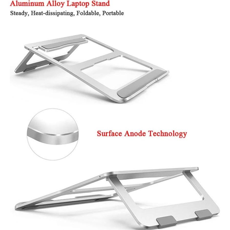 Soporte Plegable para Laptop Soke-Six de Aluminio Plata