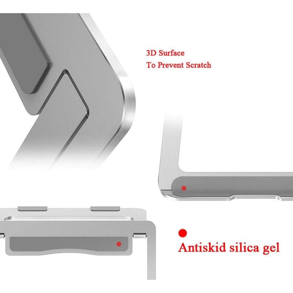 Soporte Plegable para Laptop Soke-Six de Aluminio Plata