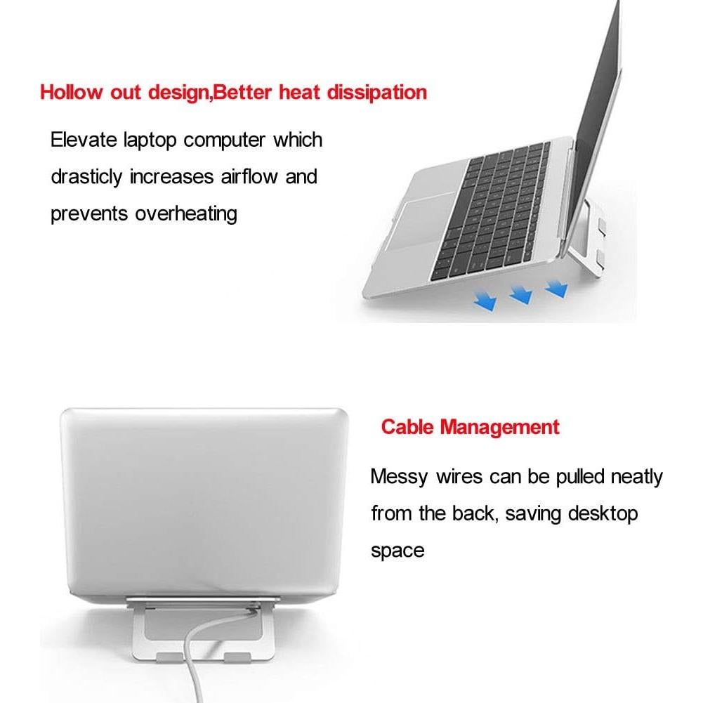 Soporte Plegable para Laptop Soke-Six de Aluminio Plata