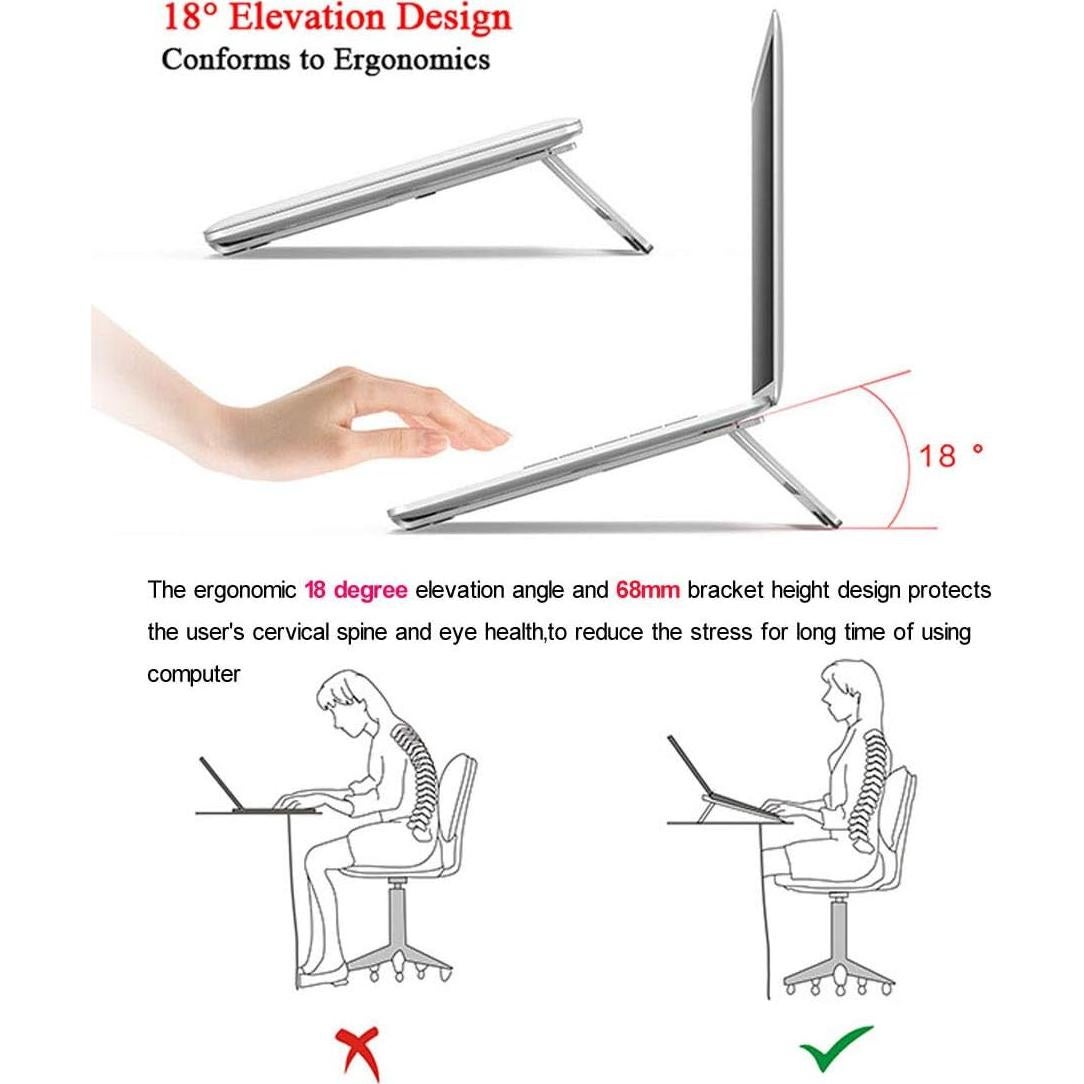 Soporte Plegable para Laptop Soke-Six de Aluminio Plata