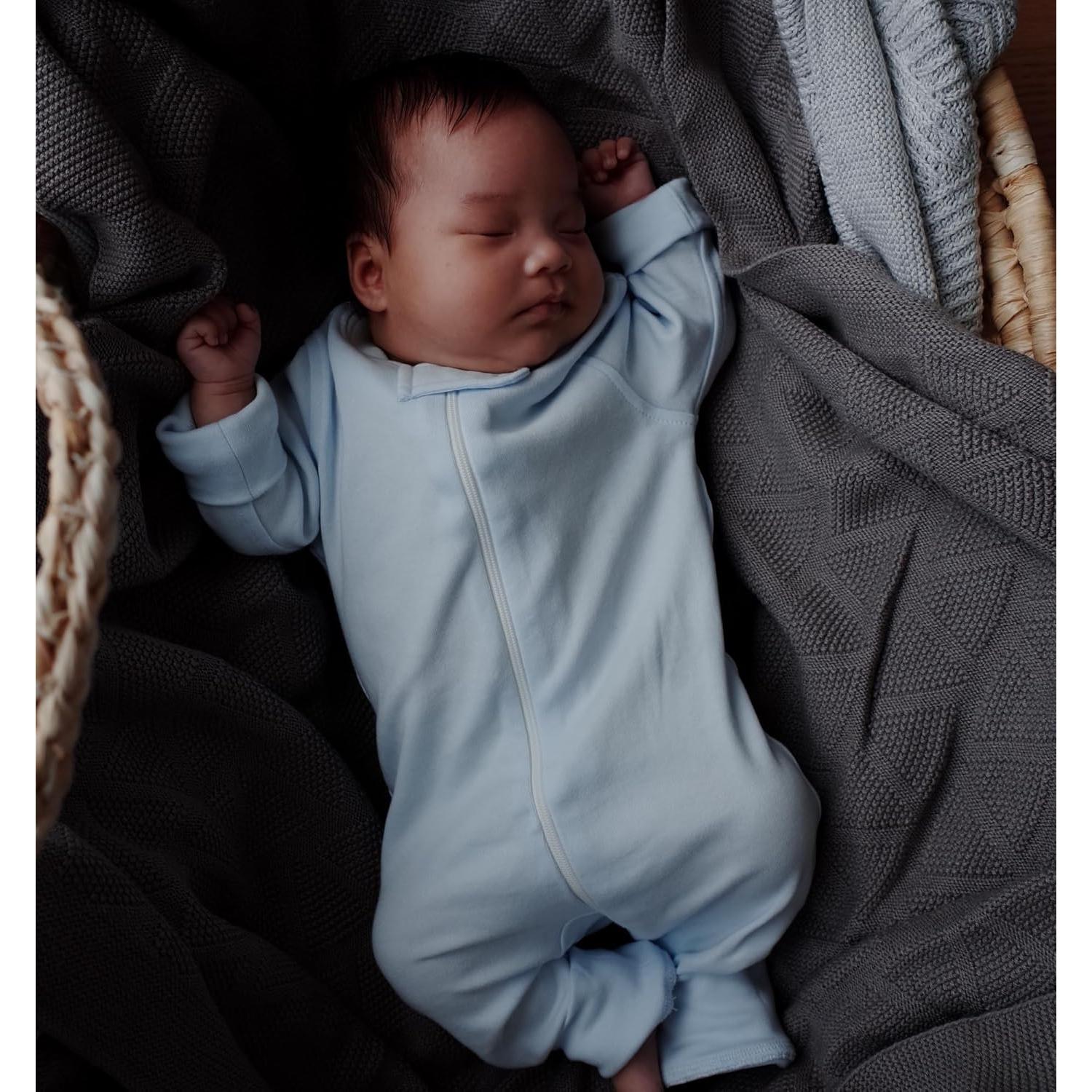 Pijamas de Algodón Orgánico Owlivia para Bebé 0-3 Meses Azul