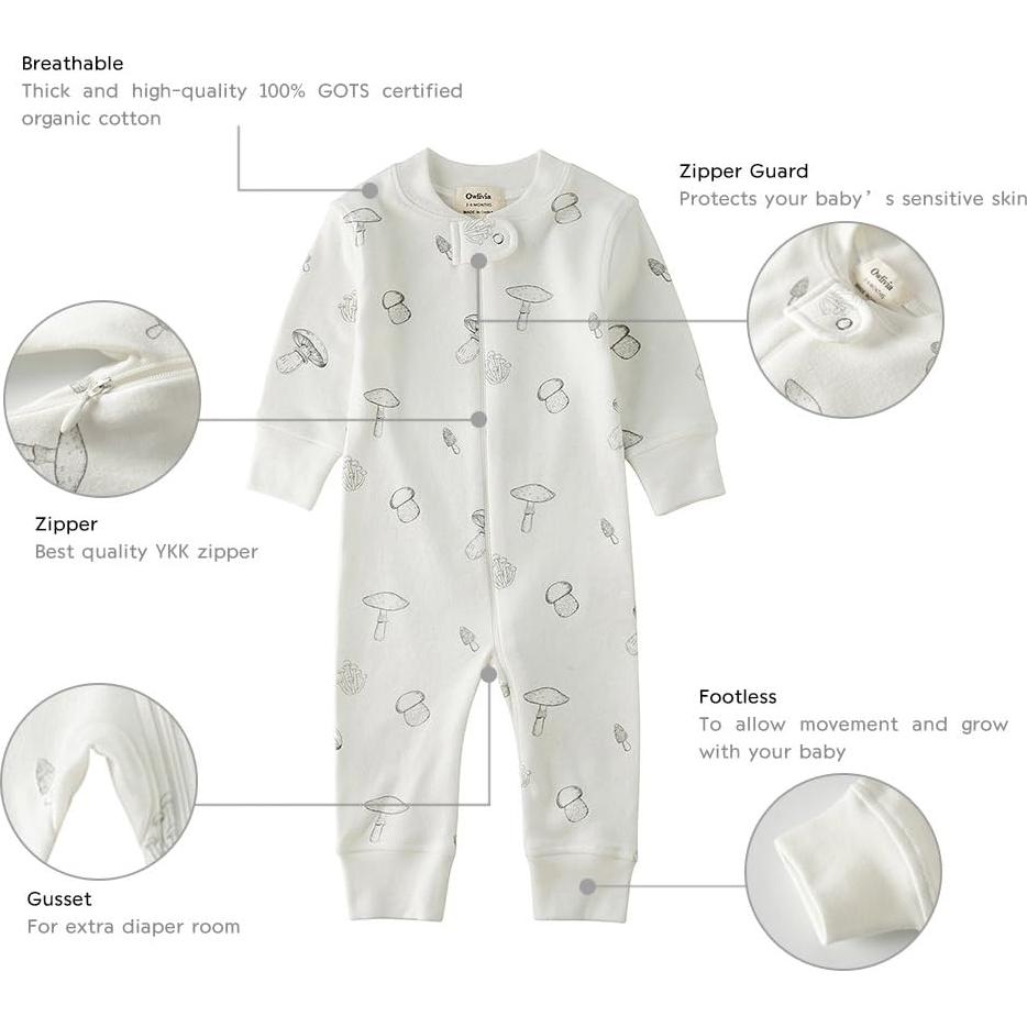 Pijamas de Algodón Orgánico Owlivia para Bebé 0-3 Meses Azul