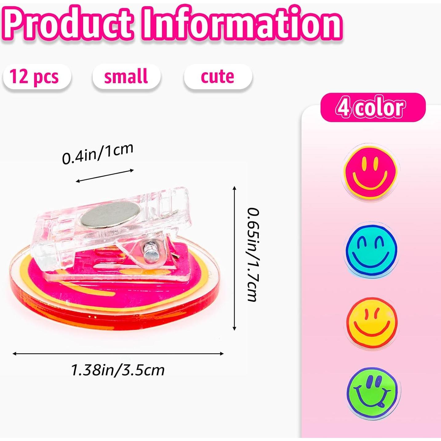 Clips Magnéticos Nuvretk - Paquete de 12 Coloridos 3.3 cm