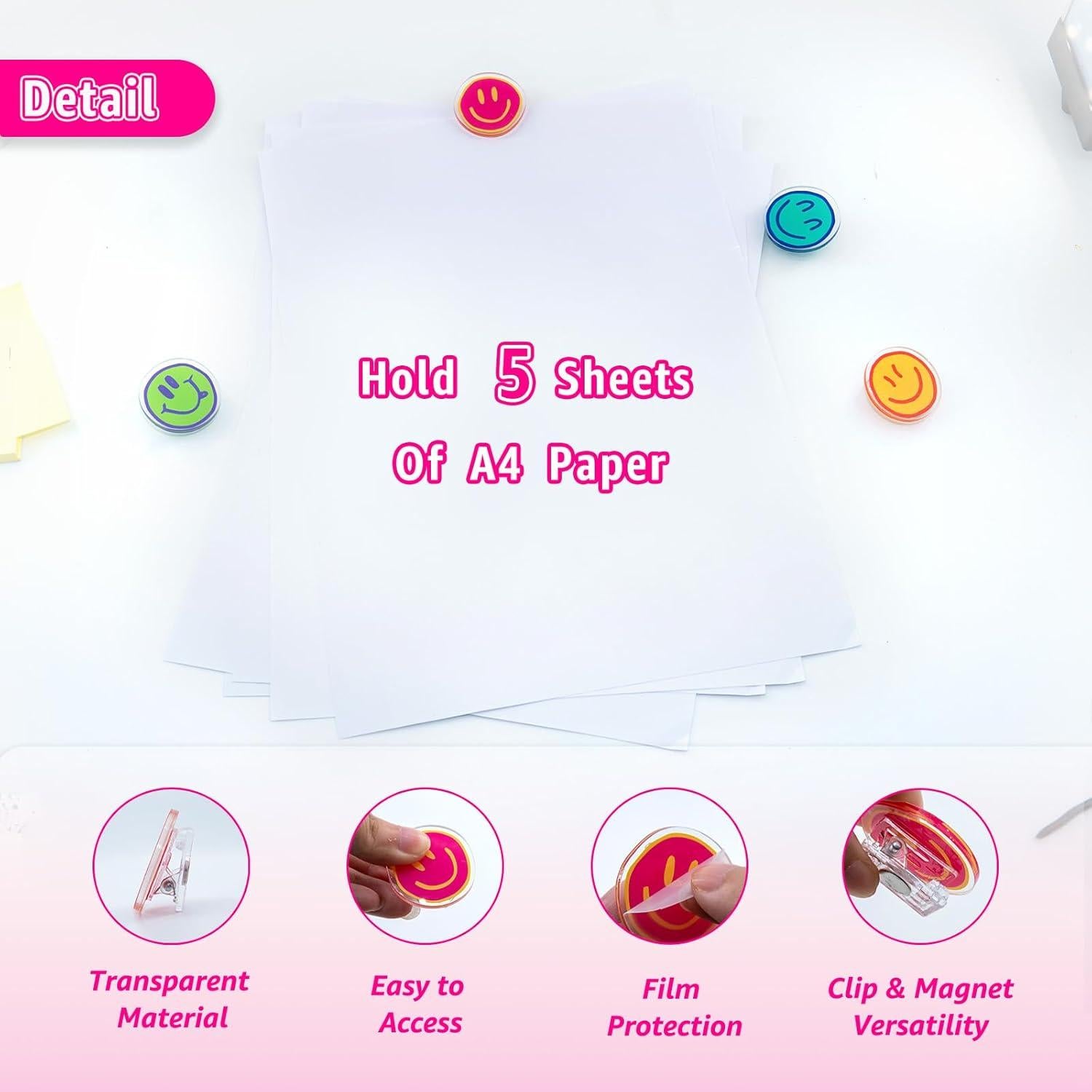 Clips Magnéticos Nuvretk - Paquete de 12 Coloridos 3.3 cm