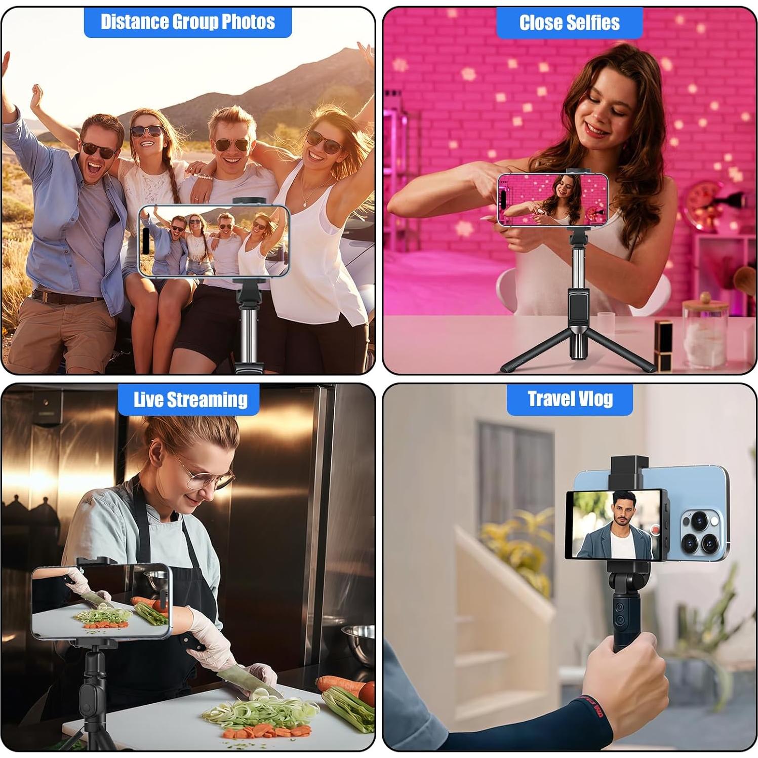 Monitor de Selfie HD VITANO con Control Remoto Bluetooth Negro