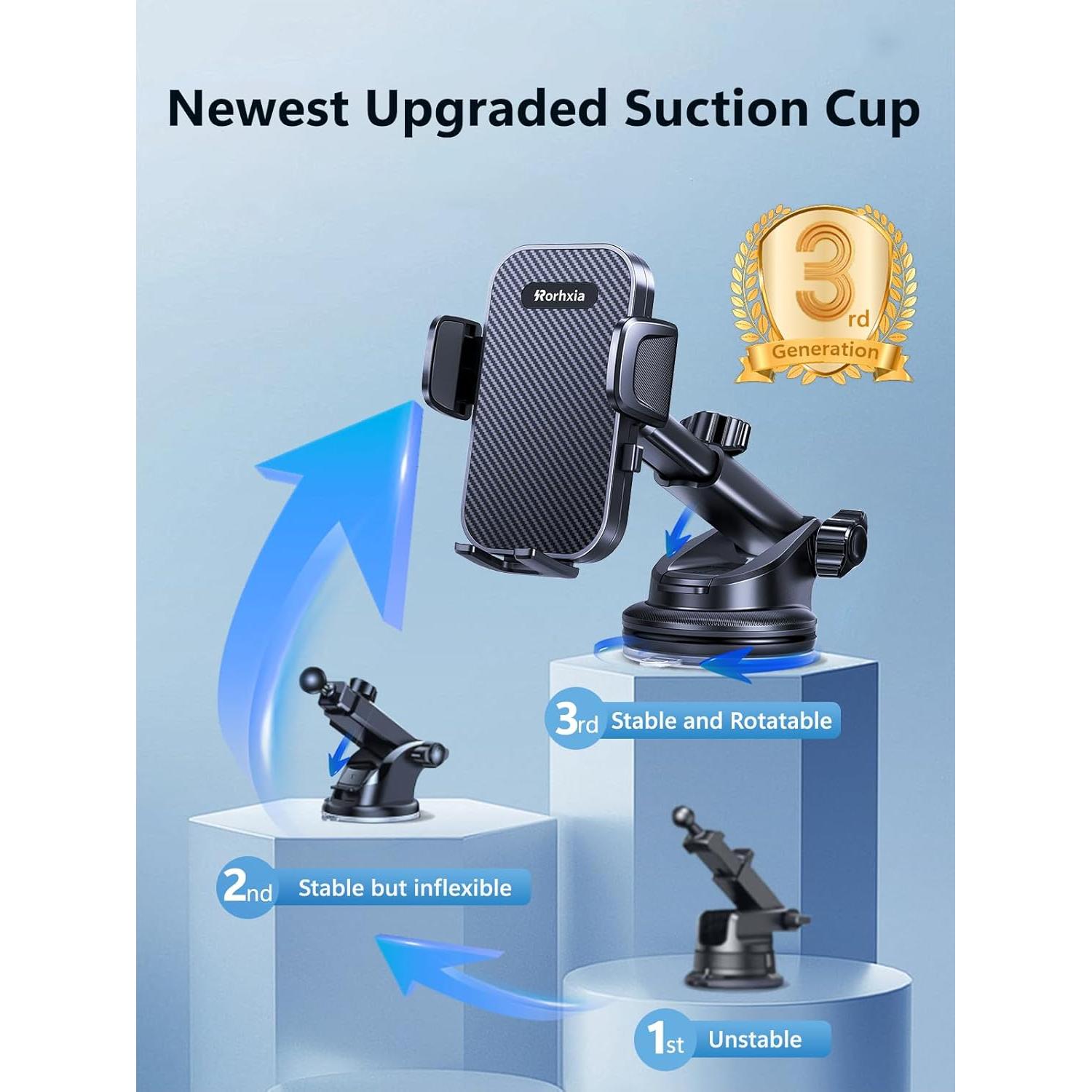 Soporte para Teléfono de Auto Rorhxia 3 en 1 Negro