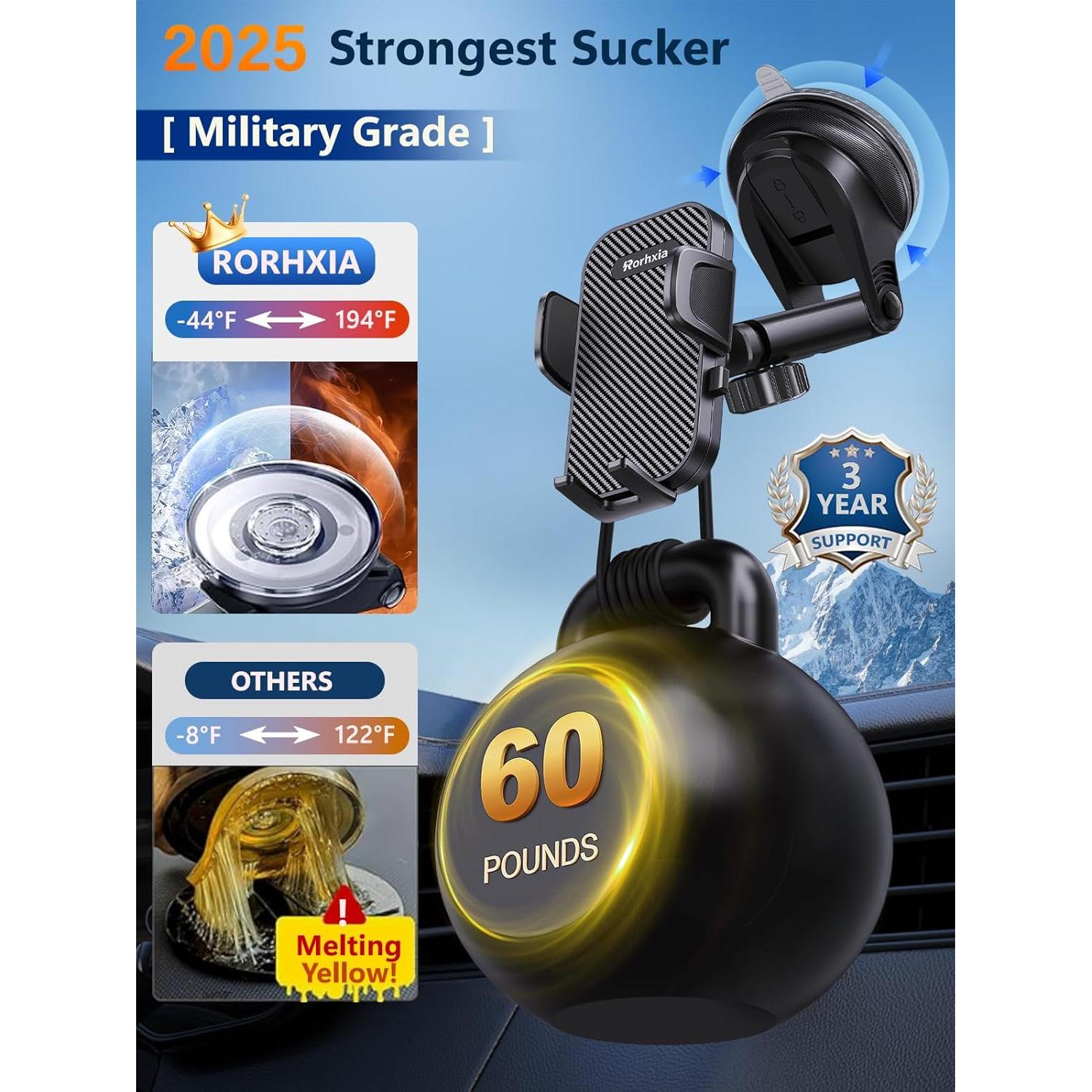 Soporte para Teléfono de Auto Rorhxia 3 en 1 Negro