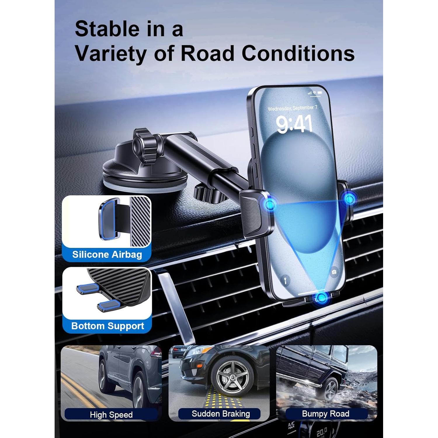 Soporte para Teléfono de Auto Rorhxia 3 en 1 Negro