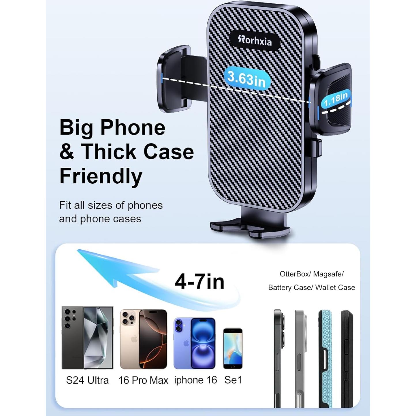 Soporte para Teléfono de Auto Rorhxia 3 en 1 Negro