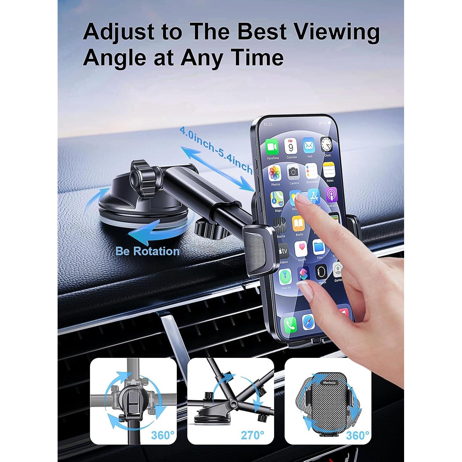 Soporte para Teléfono de Auto Rorhxia 3 en 1 Negro