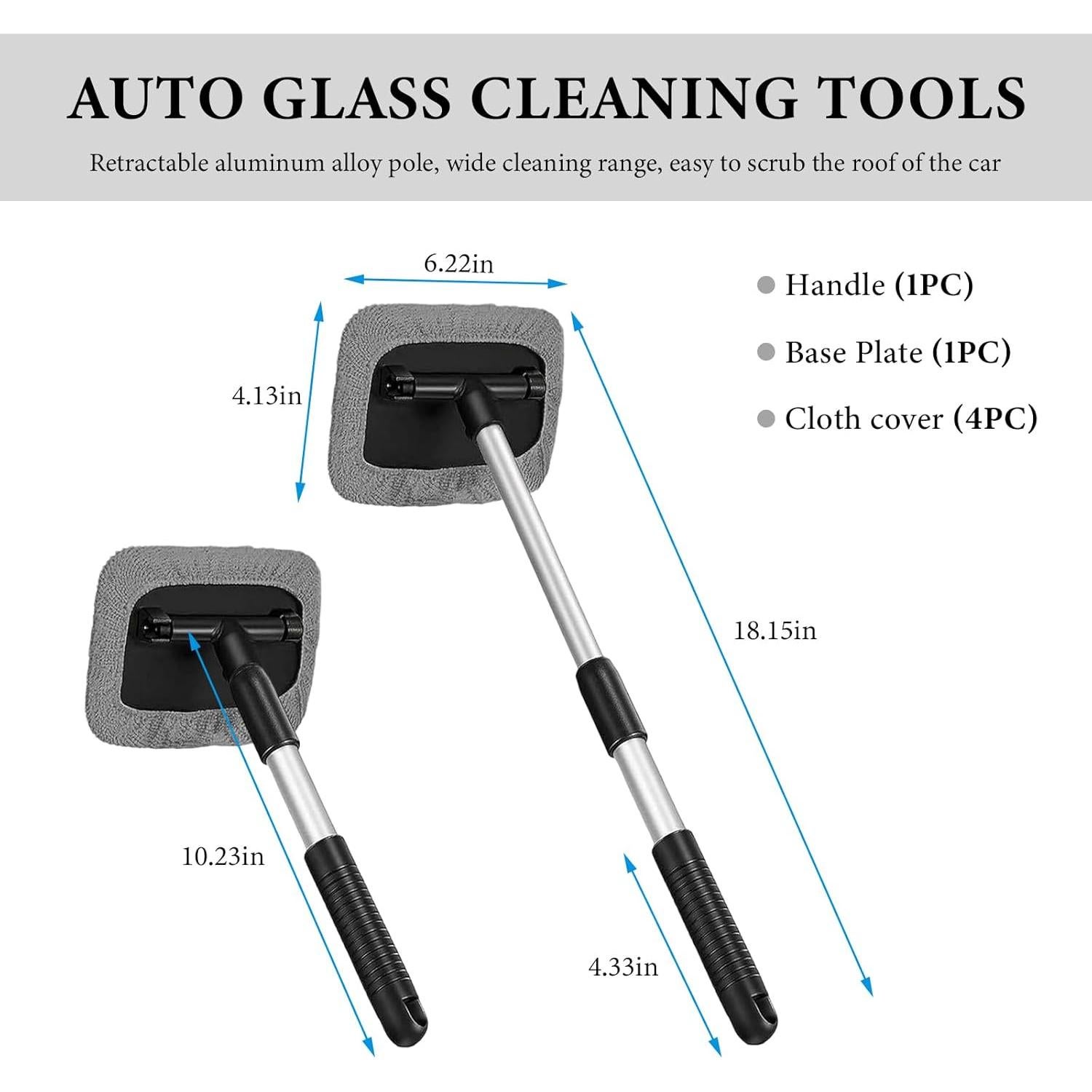 Limpiaparabrisas de Coche NYTKL con Mango Extensible y 2 Paños