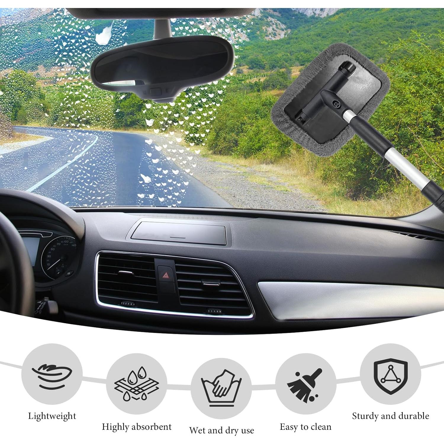 Limpiaparabrisas de Coche NYTKL con Mango Extensible y 2 Paños