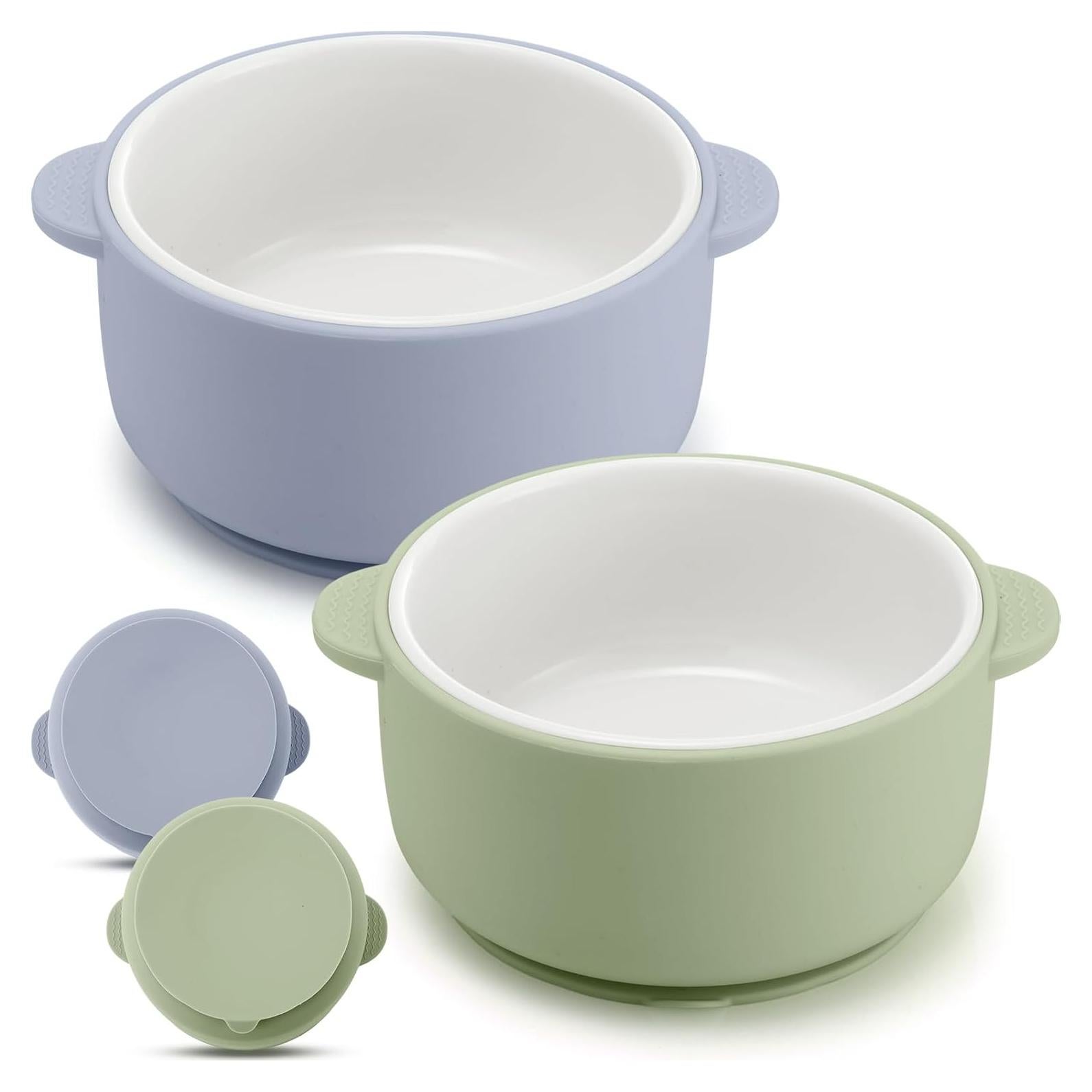 Cuencos de Porcelana para Niños Domensi 2 Piezas Antideslizantes