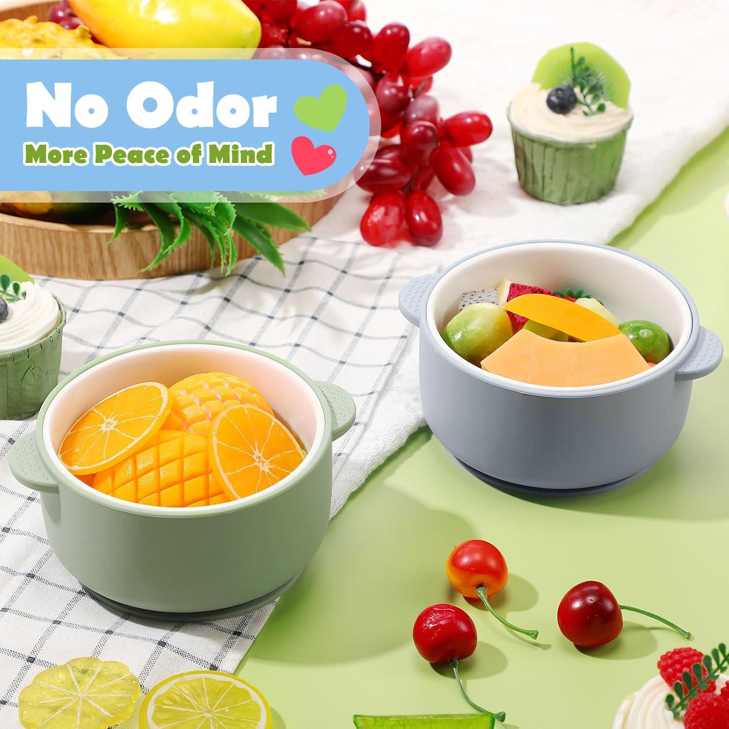 Cuencos de Porcelana para Niños Domensi 2 Piezas Antideslizantes