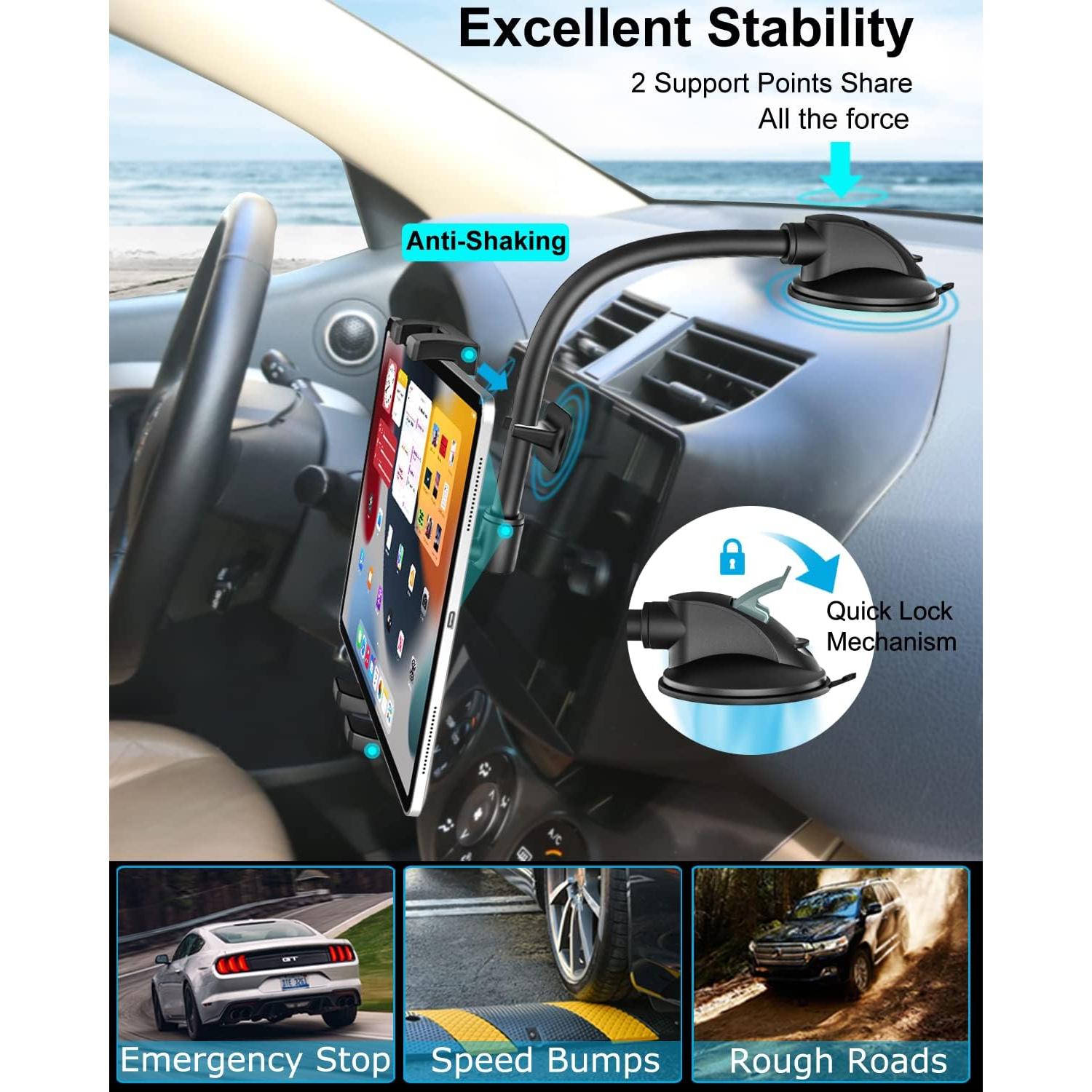 Soporte para Tableta Woleyi para Coche con Ventosa 24 cm