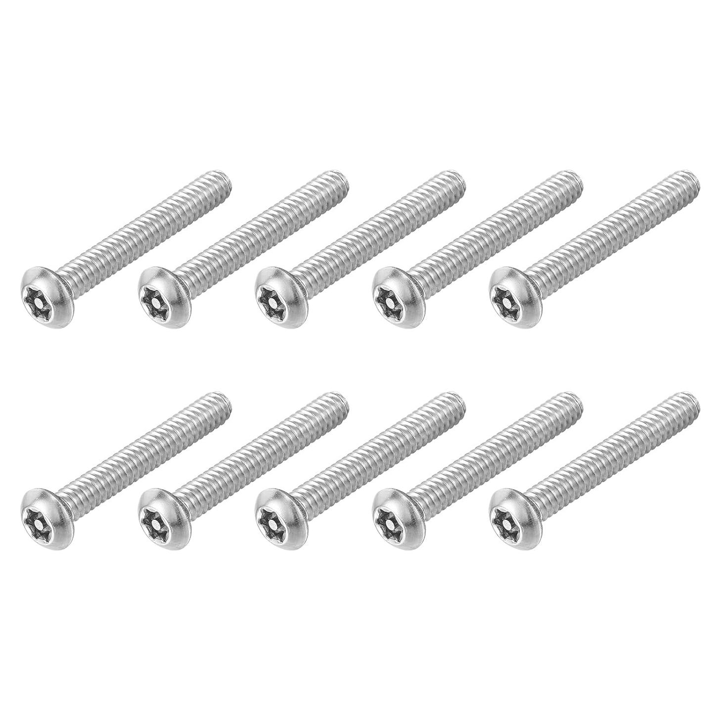 Tornillos de Seguridad Torx uxcell #10-32 x 25mm Acero Inoxidable