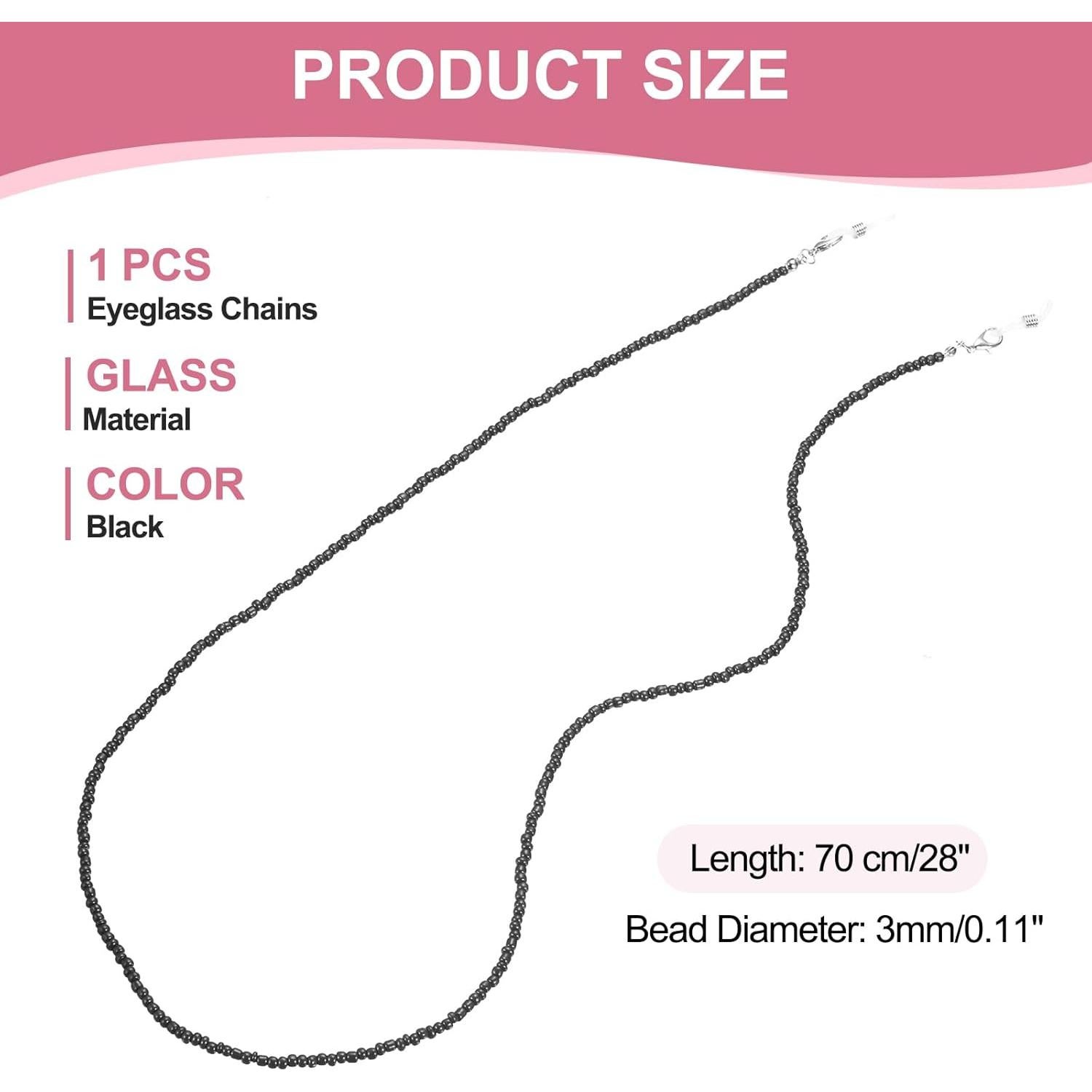 Cadenas para Gafas uxcell de Perlas Ajustables 70 cm