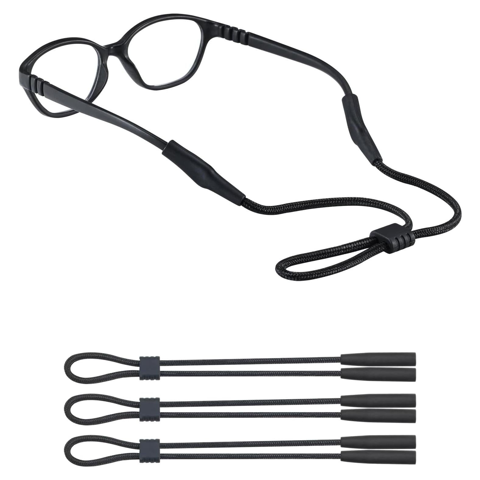 Correa para Gafas de Niños Fusanwin - Ajustable 0-40 cm - 3 Pcs Negro