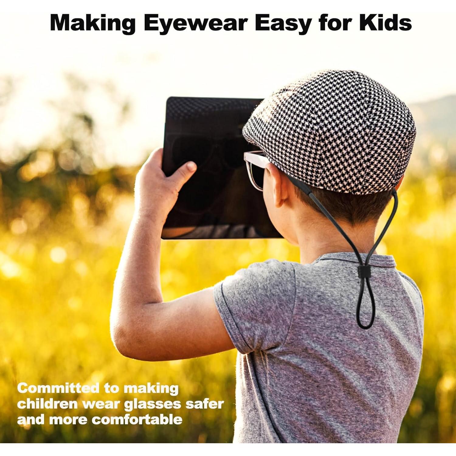 Correa para Gafas de Niños Fusanwin - Ajustable 0-40 cm - 3 Pcs Negro