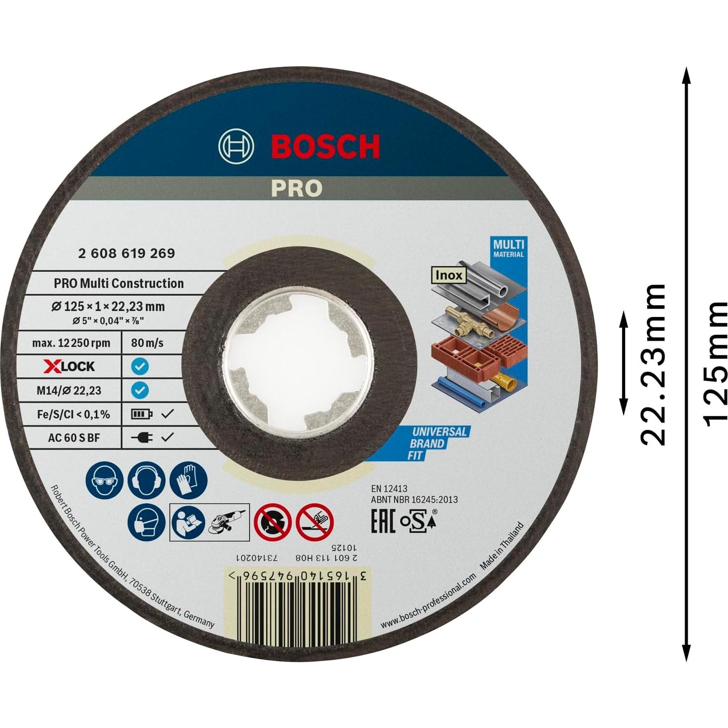 Disco de Corte Bosch Professional 125 mm X-Lock MultiMaterial