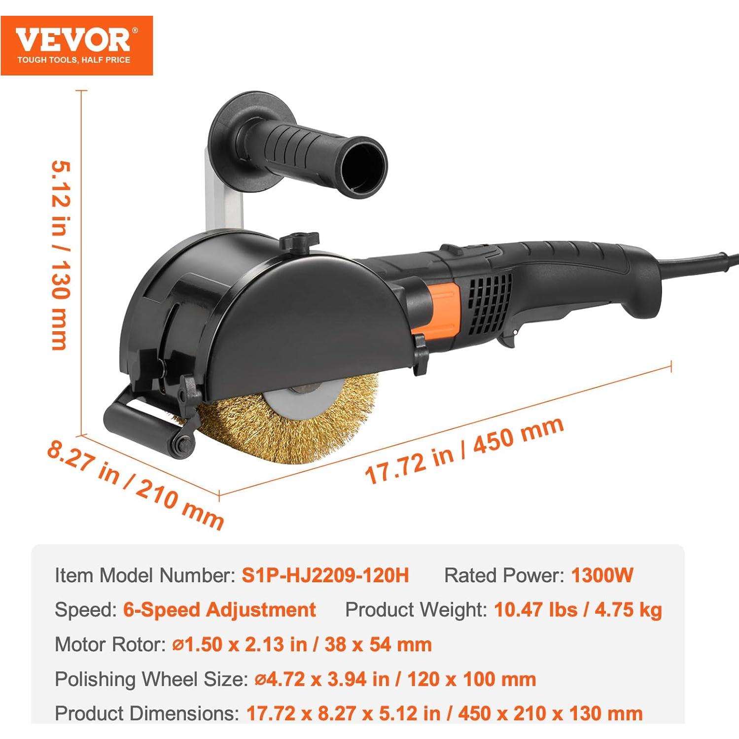 Máquina de Pulido VEVOR 1300W 6 Velocidades Eléctrica
