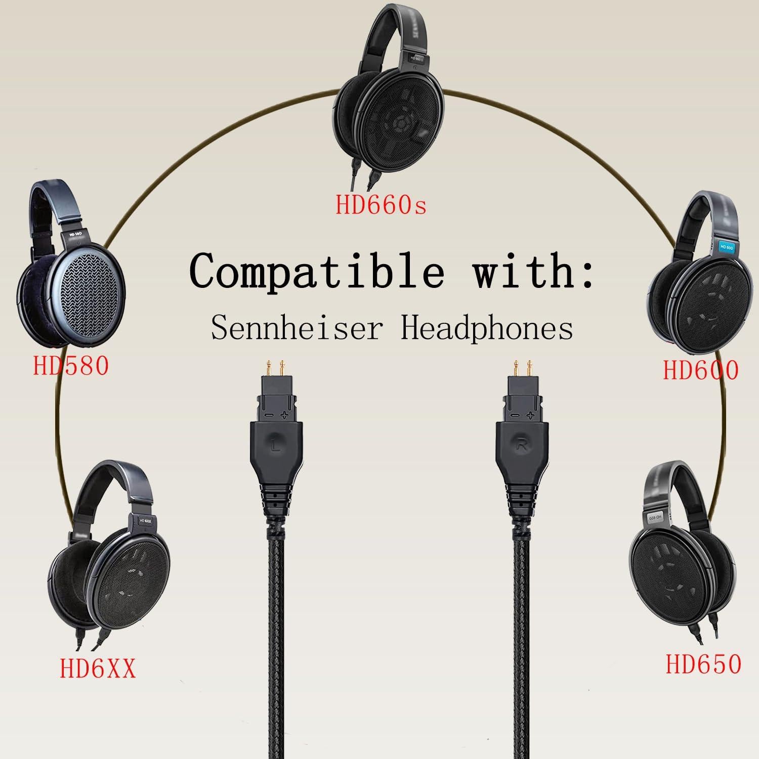 Cable de audio balanceado Fezzlo 1.5m 2.5mm para Sennheiser HD650 HD600 HD660S