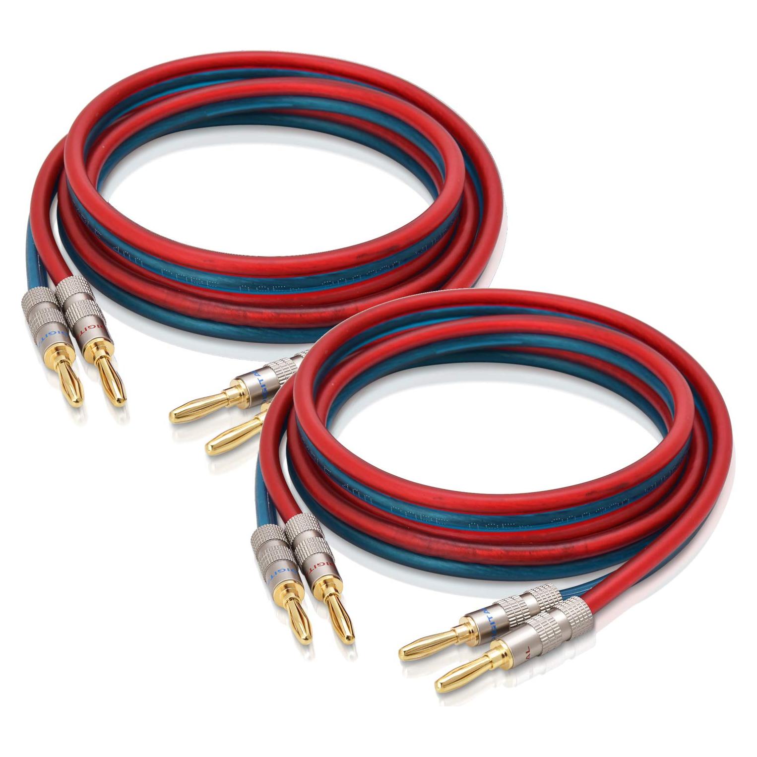 Cable de Altavoz AutCreation 1.5M 14 AWG Cobre OFC Banana Dorado