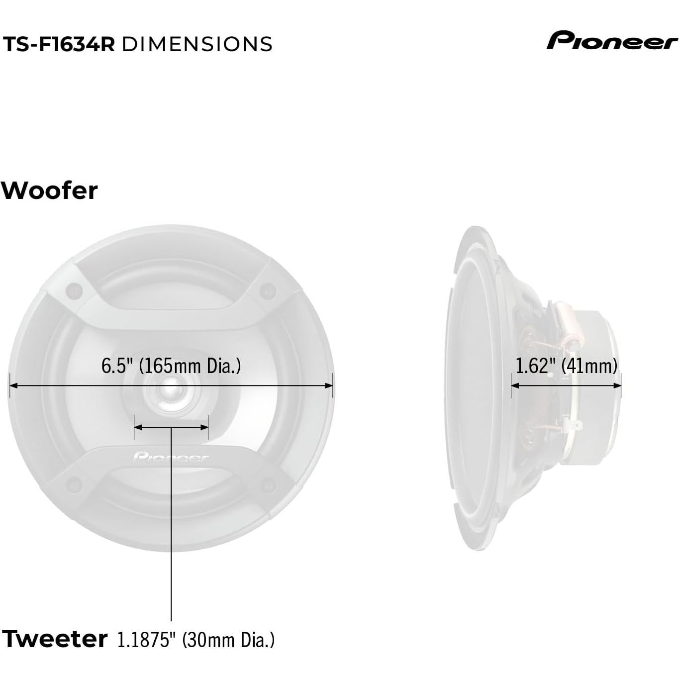 Altavoces Coaxiales Pioneer TS-F1634R 6.5" 200W 2-vías