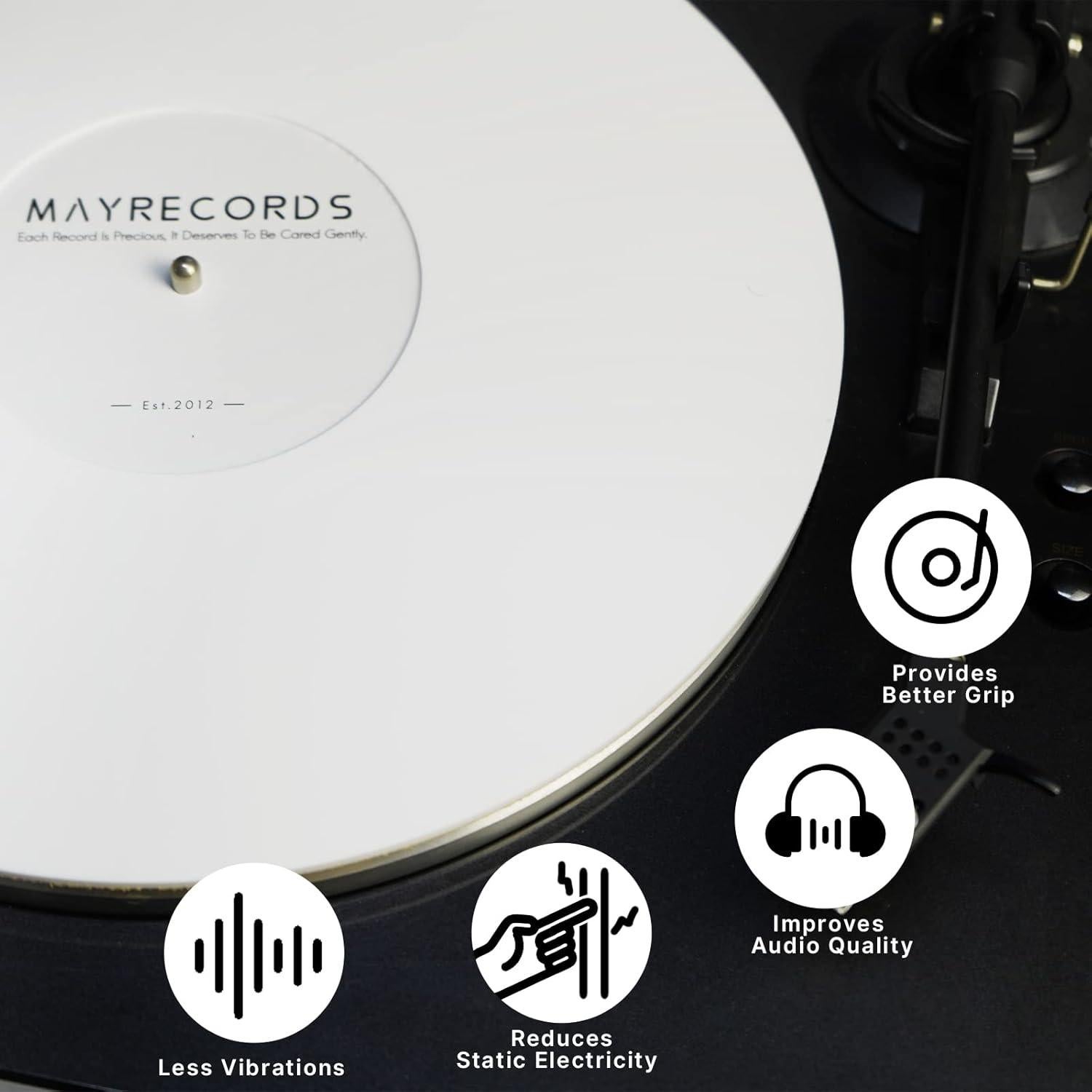 Alfombrilla Antiestática para Tocadiscos 12" sdroceRyaM Blanca