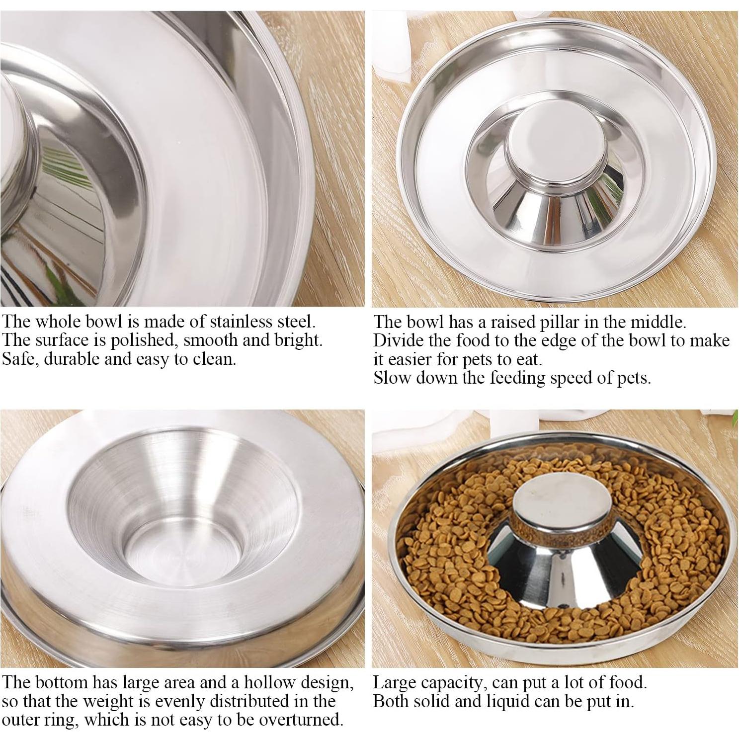 Cuenco de Acero Inoxidable para Mascotas QIYADIN Tamaño S