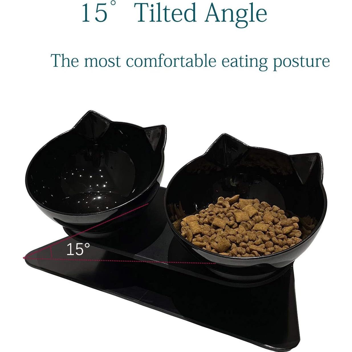 Cuencos Elevados Luck Dawn para Gatos y Perros Pequeños 2 en 1