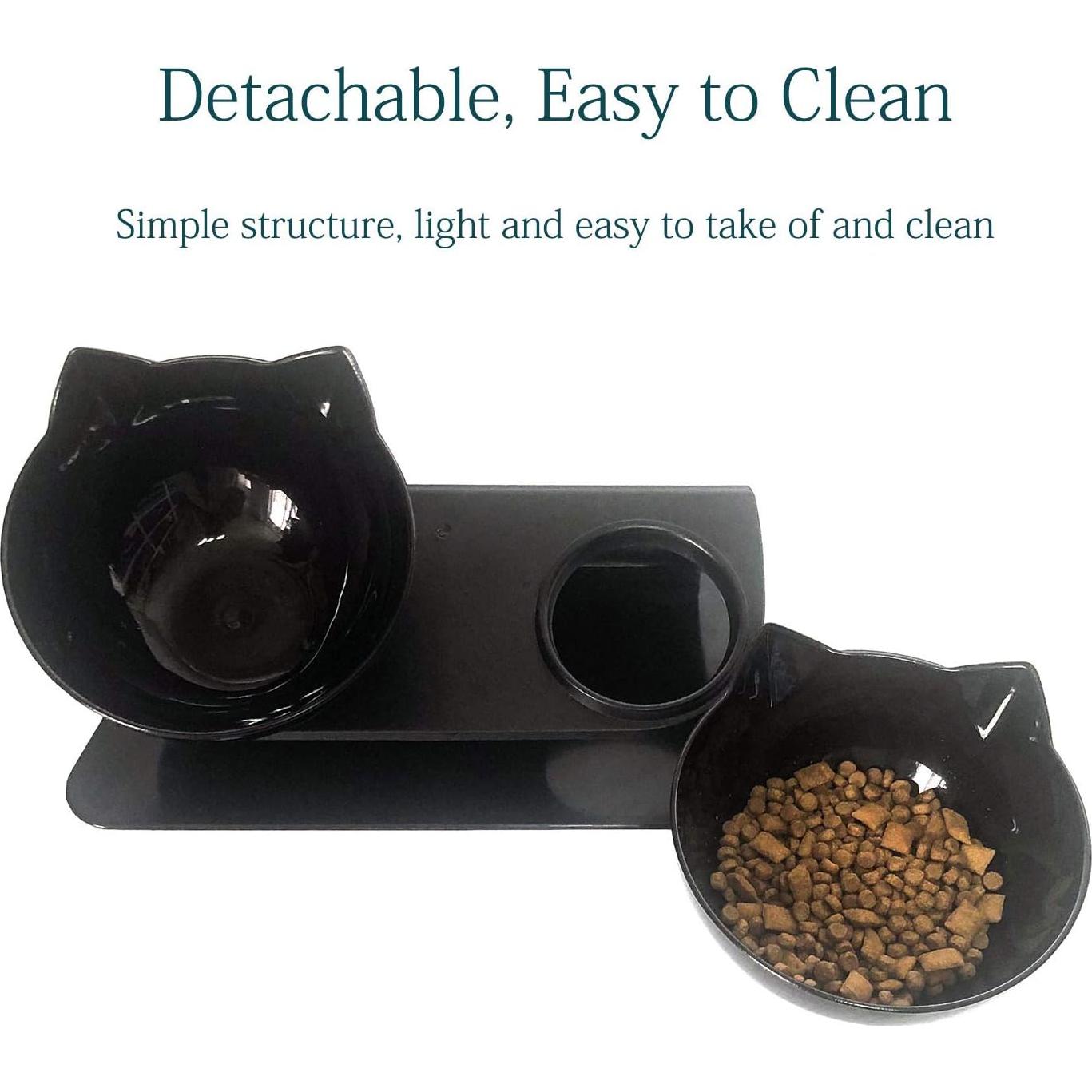 Cuencos Elevados Luck Dawn para Gatos y Perros Pequeños 2 en 1