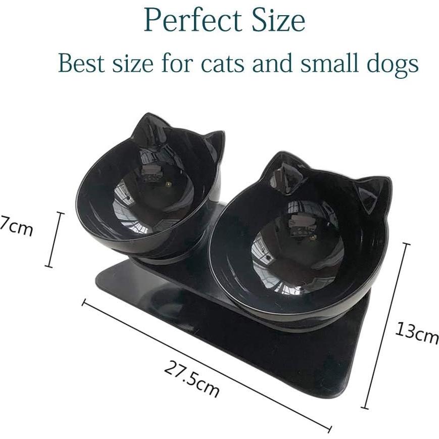 Cuencos Elevados Luck Dawn para Gatos y Perros Pequeños 2 en 1