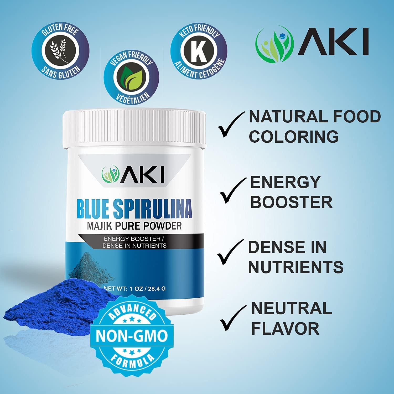 Polvo de Espirulina Azul AKI 28.35 g - Superalimento Vegano