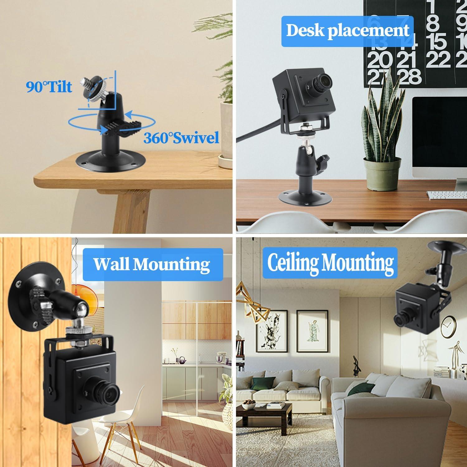 Cámara IP Mini 5MP REVODATA POE con Montaje Ajustable 360°