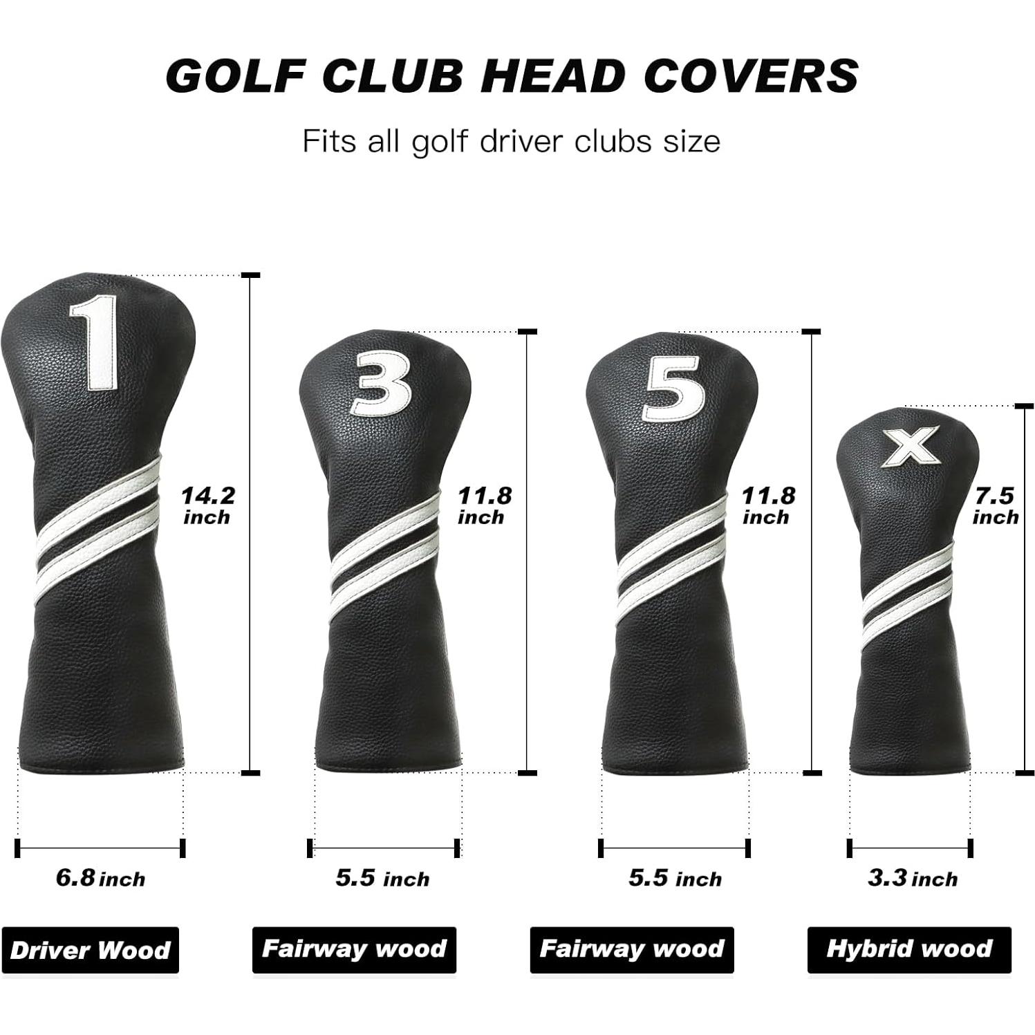 Cubiertas de Palos de Golf Frimon 4PCS Negro Caricatura