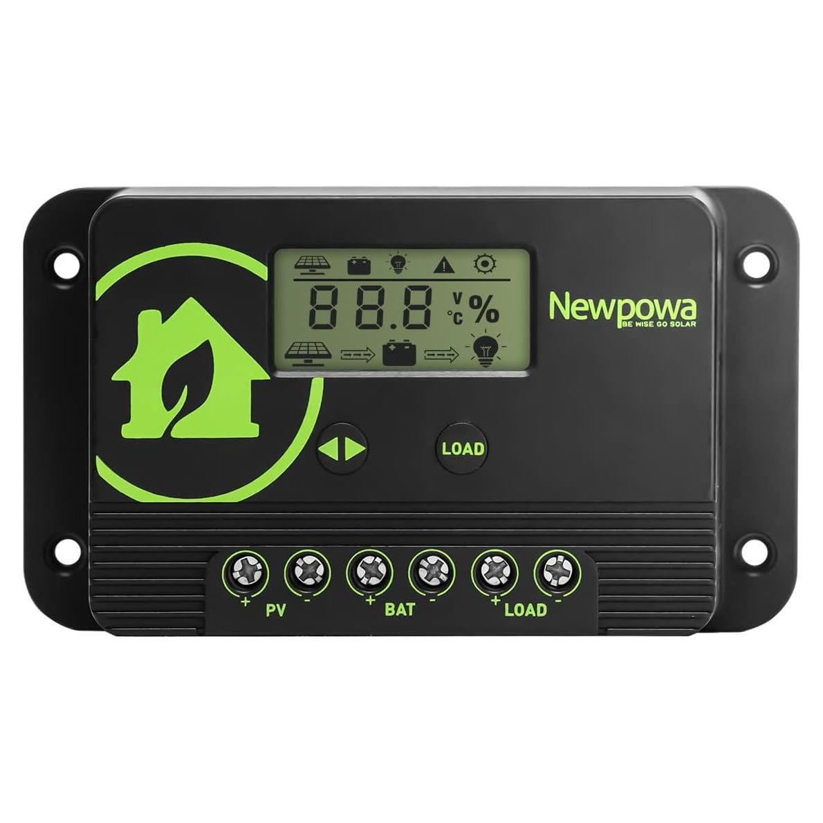 Controlador de Carga Solar Newpowa 10A 12V/24V LCD Compacto