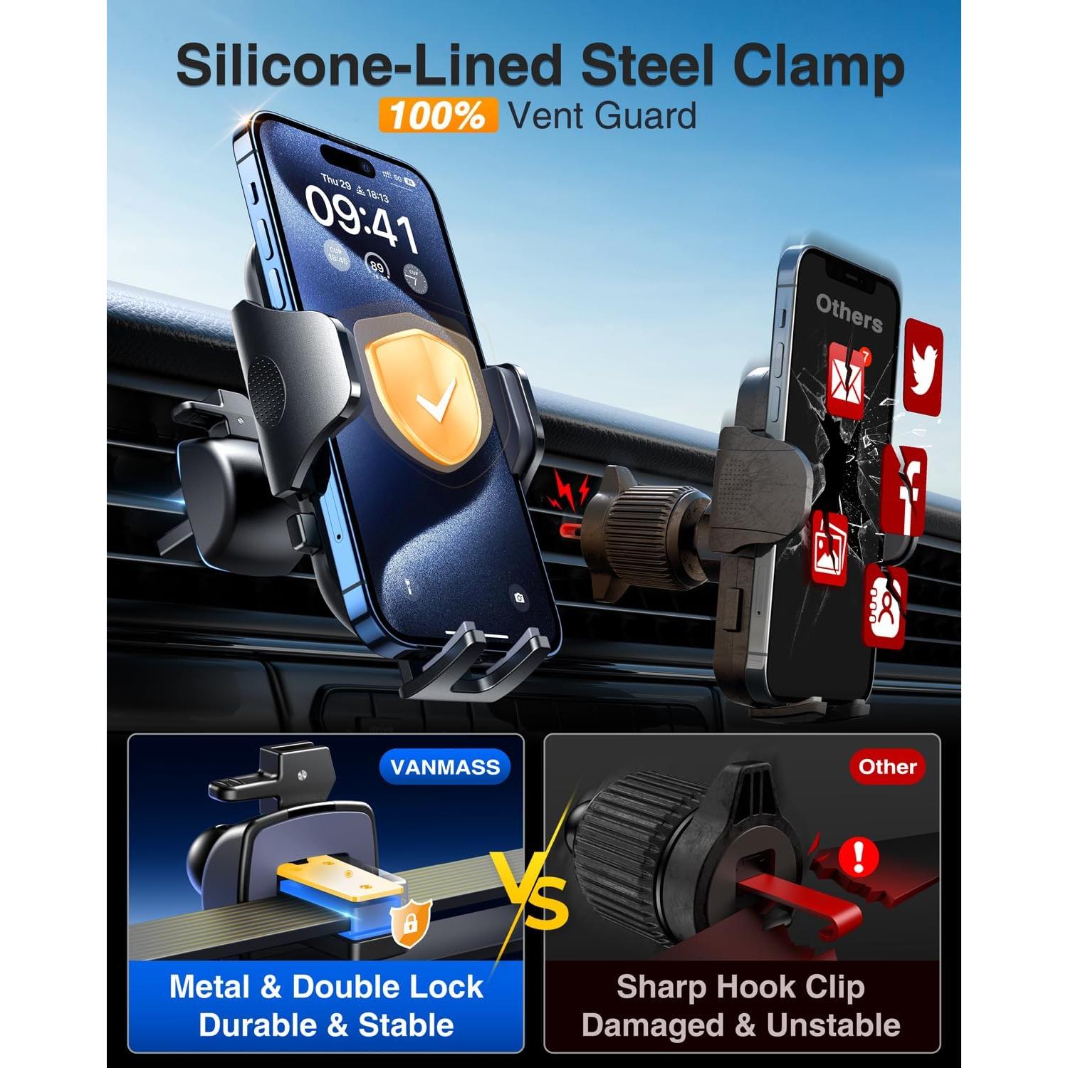 Soporte para Teléfono de Coche VANMASS 2025 Grado Militar